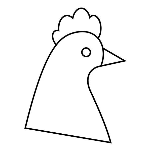 Hen icon, outline style — Stock Vector