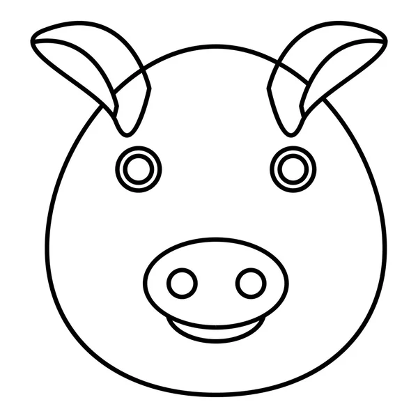 돼지 아이콘, 윤곽선 스타일 — 스톡 벡터