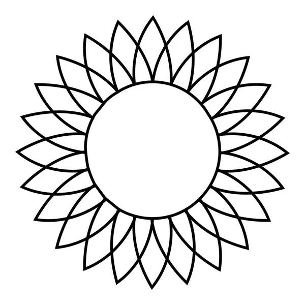 Sonnenblumen-Symbol, Umrissstil — Stockvektor