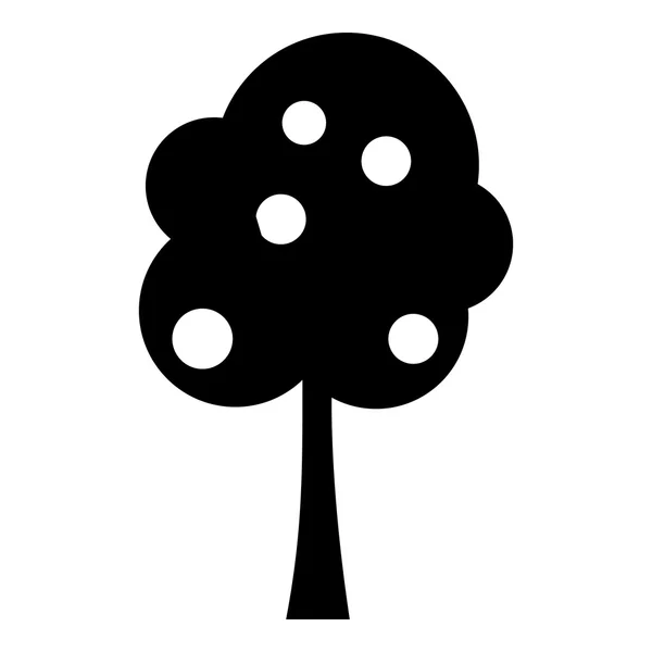 Strom s ovocem ikonou, jednoduchý styl — Stockový vektor