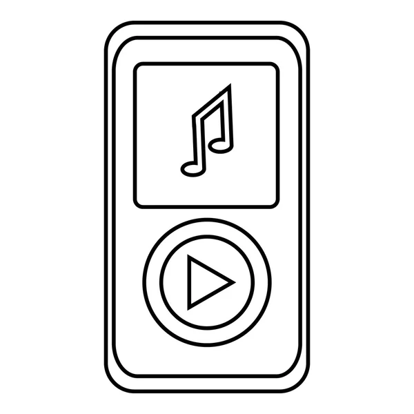 Musikplayer-Ikone, Outline-Stil — Stockvektor