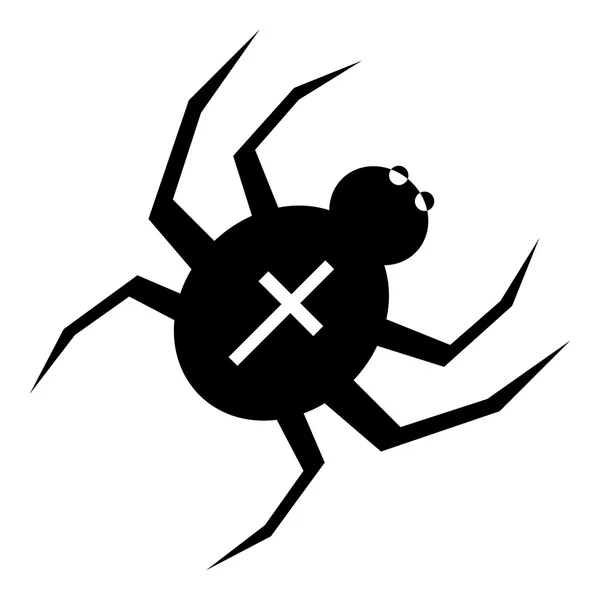 Spinne mit Kreuz auf der Rückseite, einfacher Stil — Stockvektor