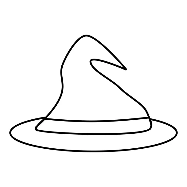 Icono de sombrero de bruja, estilo de esquema — Vector de stock