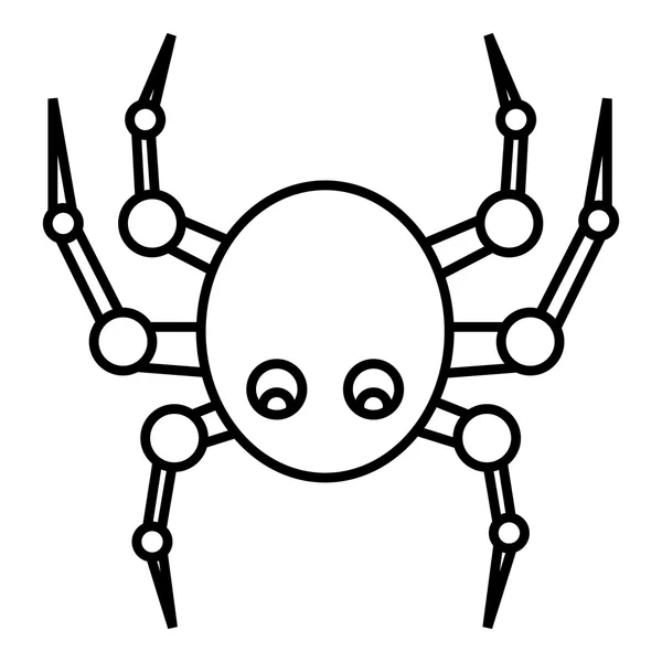 Spider icon, outline style — Stock Vector