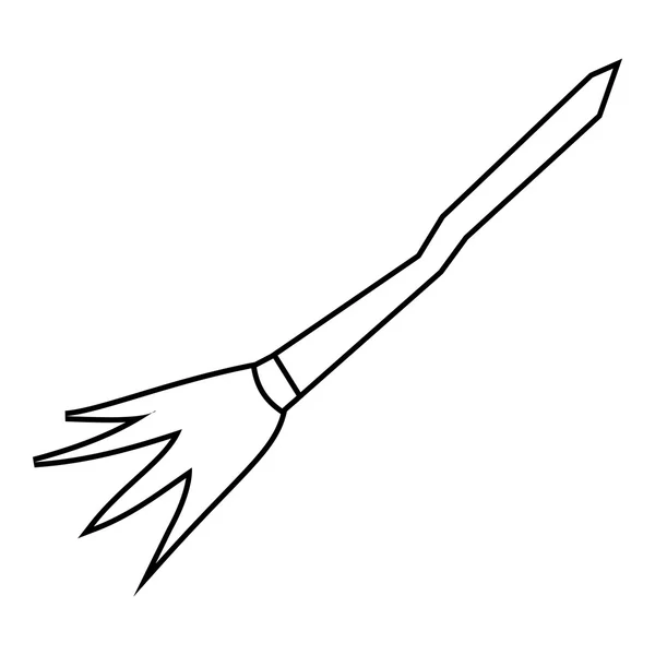 女巫的扫帚图标，大纲样式 — 图库矢量图片