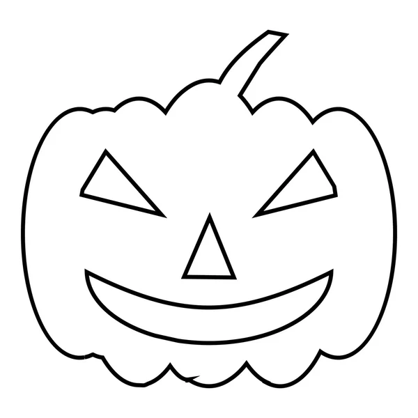 Zucca sull'icona di Halloween, stile contorno — Vettoriale Stock
