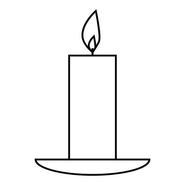 Icona della candela, stile contorno — Vettoriale Stock