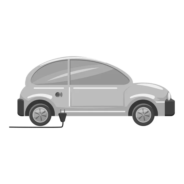 Elektroauto-Ikone, grauer, monochromer Stil — Stockvektor