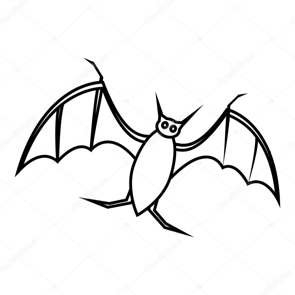 bat icon outline style stock vector ylivdesign 128761642 outline of a bat