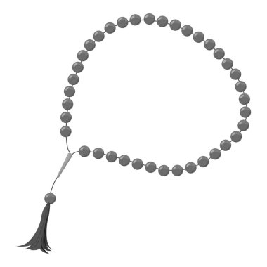 Tespih simge, gri tek renkli stil