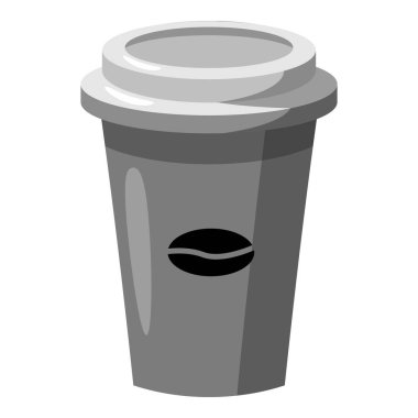 Fincan kahve simge, gri tek renkli stil