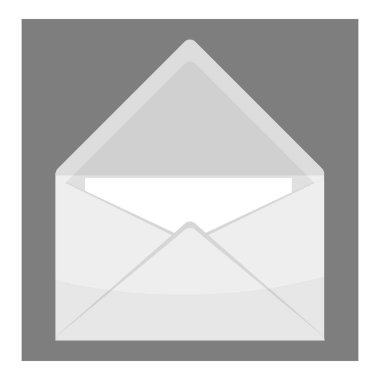 Zarf simgesi, gri tek renkli stil