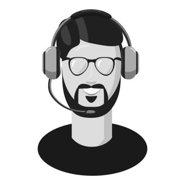 Erkek danışman kulaklık simgesi