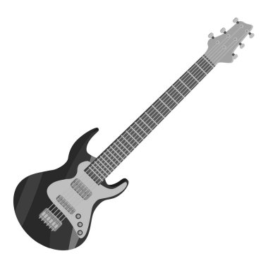 Elektro gitar simge, gri tek renkli stil