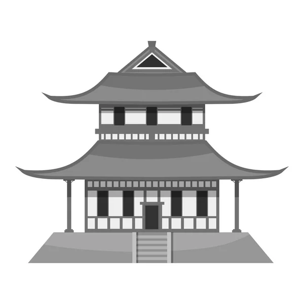 Pagoda simge, gri tek renkli stil — Stok Vektör