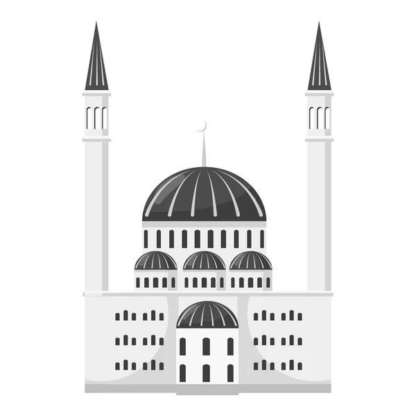 Icono sinagoga, estilo gris monocromo — Vector de stock