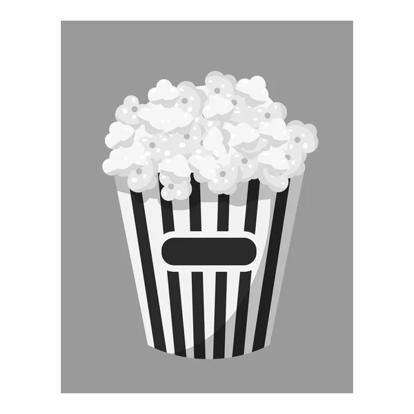 Popcorn, grijs monochroom pictogramstijl — Stockvector