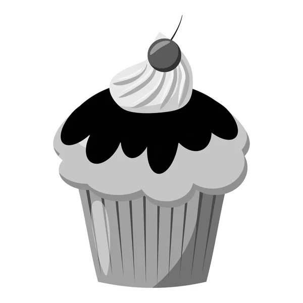 Icona Cupcake, grigio stile monocromatico — Vettoriale Stock