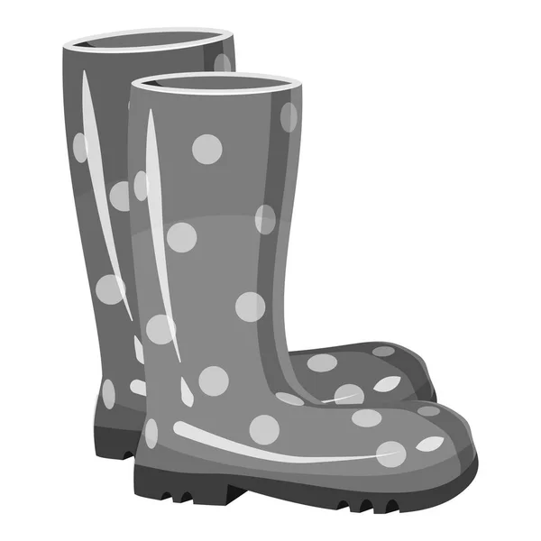 Icona stivali di gomma, grigio stile monocromatico — Vettoriale Stock
