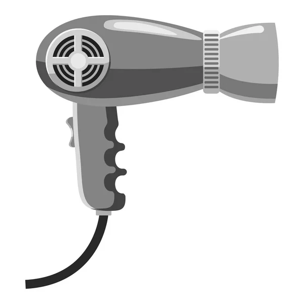 Icône de sèche-cheveux, style monochrome gris — Image vectorielle
