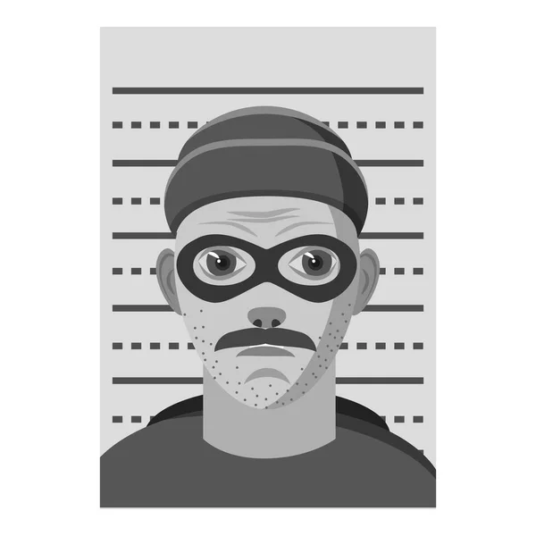 Man gearresteerd, grijs monochroom pictogramstijl — Stockvector