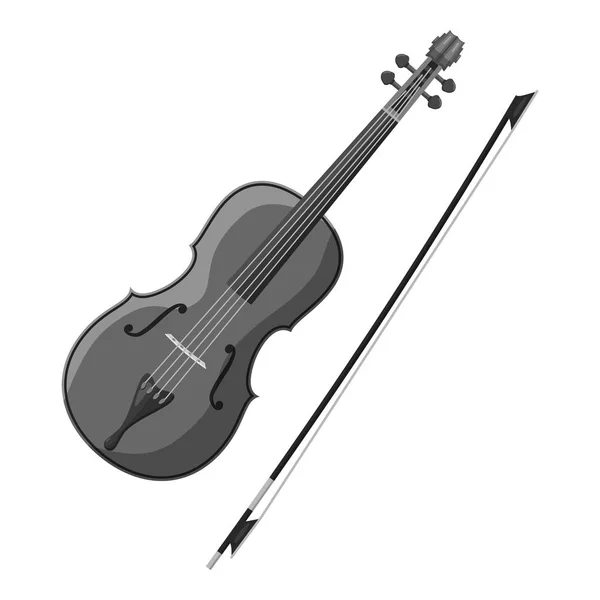 Icona per violino, grigio monocromatico — Vettoriale Stock