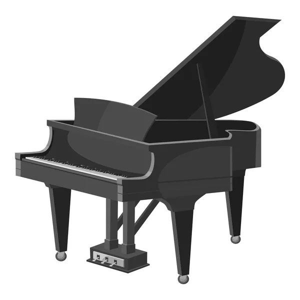 Ícone de piano, estilo monocromático cinza — Vetor de Stock