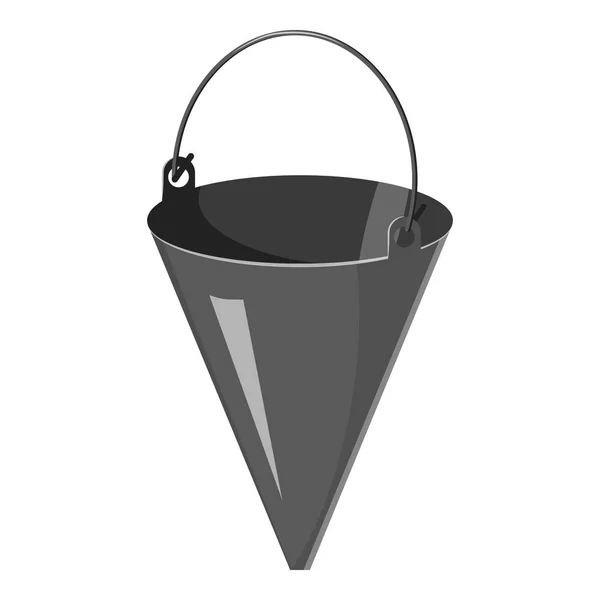 Fire bucket icon, gray monochrome style — Stock Vector