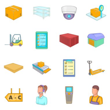 Ambar stok simgeler kümesi, karikatür tarzı