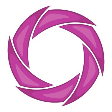 Renkli diyafram simgesi, karikatür tarzı