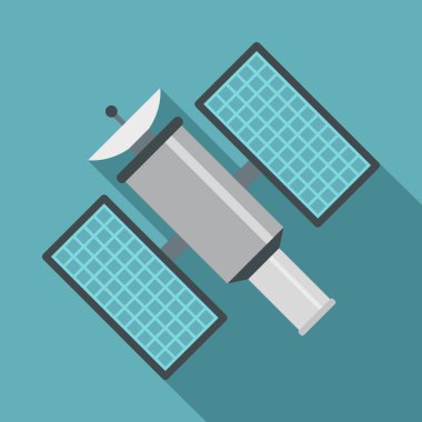 Uydu simgesi, düz stil