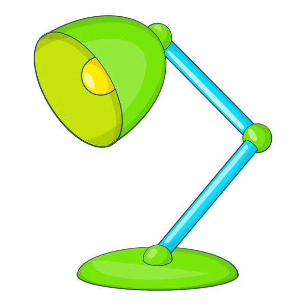 녹색 테이블 램프 아이콘, 만화 스타일 — 스톡 벡터