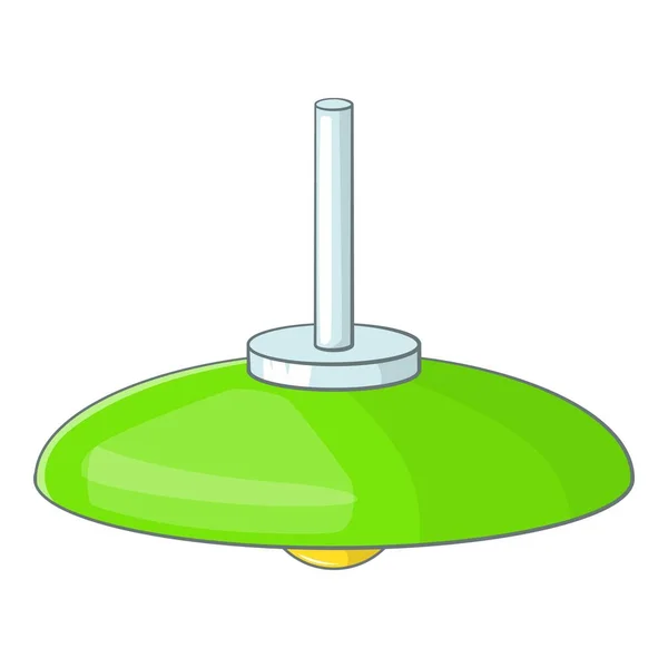 Zielony sufitu Lampa ikona, stylu cartoon — Wektor stockowy