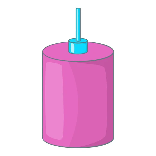 Icono de lámpara colgante rosa, estilo de dibujos animados — Vector de stock