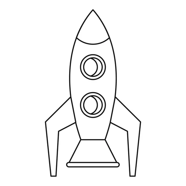Icône fusée rétro, style contour — Image vectorielle