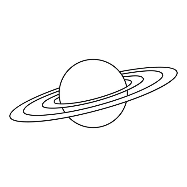 Saturnus planeet icoon, omtrek stijl — Stockvector