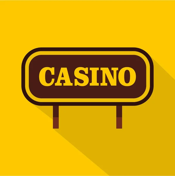 Ícone da tabuleta do casino, estilo liso — Vetor de Stock