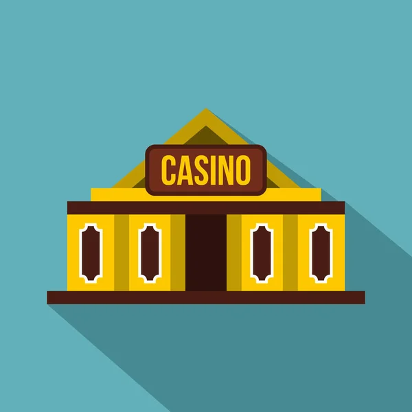 Icono del edificio del casino, estilo plano — Archivo Imágenes Vectoriales