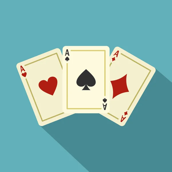 Ases jogar cartas ícone, estilo plano —  Vetores de Stock