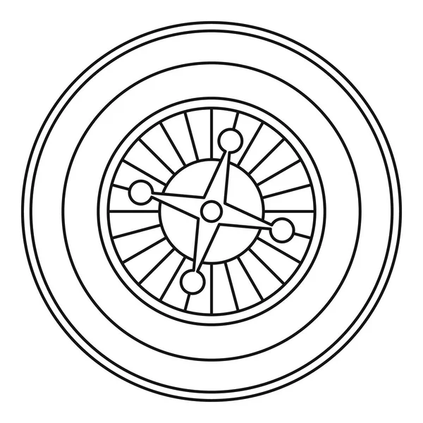 Icono de ruleta de casino, estilo de esquema — Vector de stock
