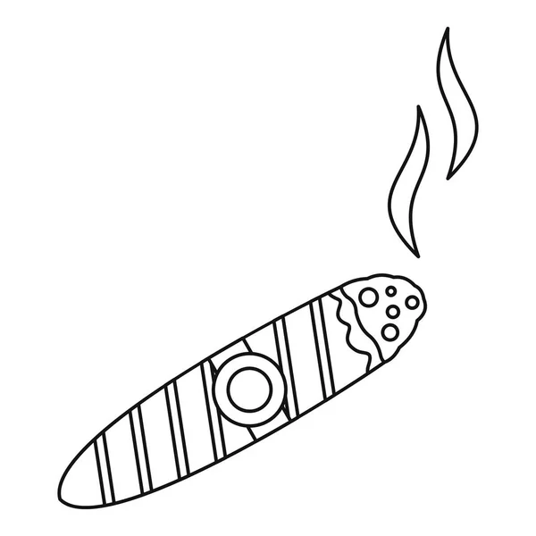 Icono de cigarro quemado, estilo de contorno — Vector de stock