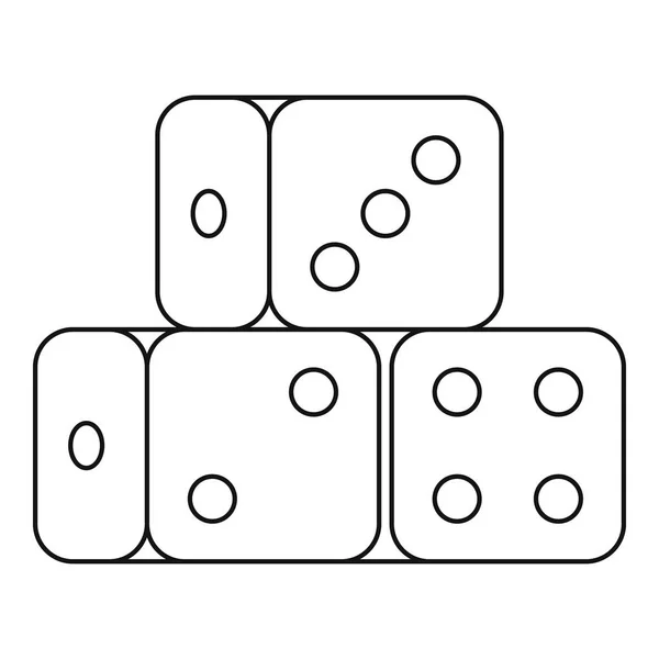 Dobbelstenen kubussen pictogram, Kaderstijl — Stockvector