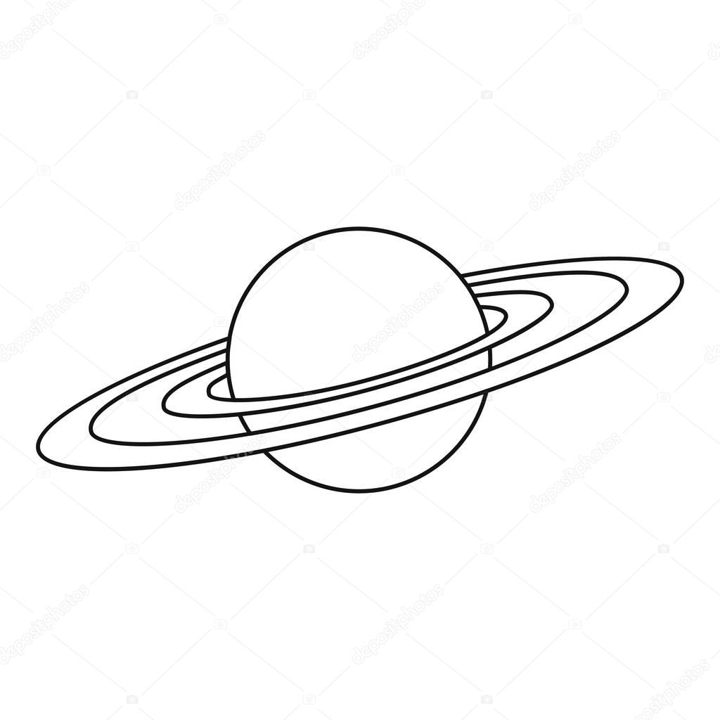 Saturn planet icon, outline style