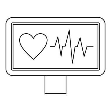 EKG monitör simgesini, anahat stili