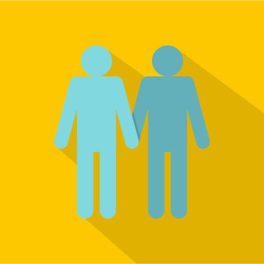 İki adam gay ikonu, düz stil