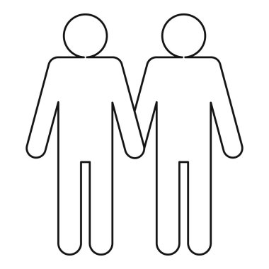 İki adam gay ikonu, anahat stili