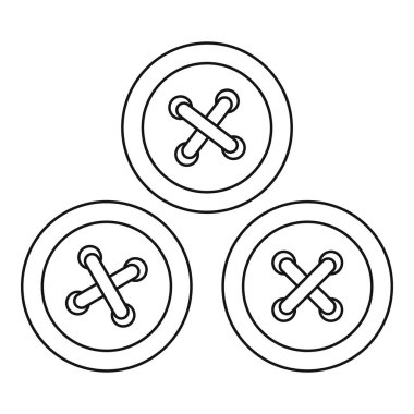 Dikiş simge için anahat stili düğmeler