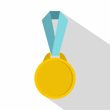 Kurdele simgesi ile madalya tarzı düz