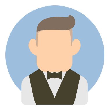 Avatar erkek takım elbise simgesi, düz stil