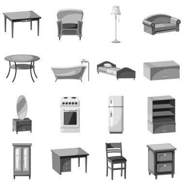 Mobilya ve ev aletleri Icons set